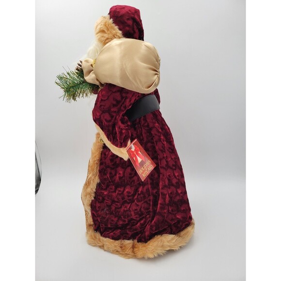 Large Santa figure or tree topper 21" Old world style gold & dark red - Picture 6 of 12